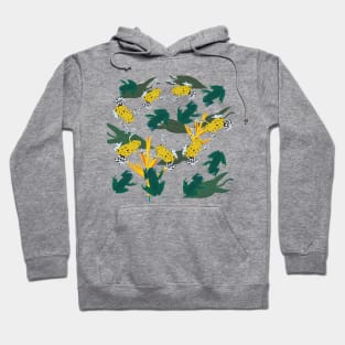 Tropical Frogs Pattern Hoodie